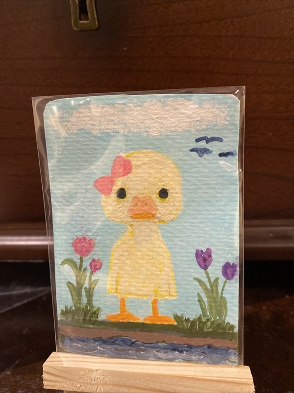 ACEO Original Art Card , Ducky By Lainey Loon 