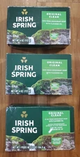 Irish Spring Deodorant Bar Soap Original Clean Flaxseed 3 Bars 4 oz And 3.7 oz