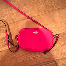 Coach Pink Pebbled Crossbody Bag Double Zip, ...
