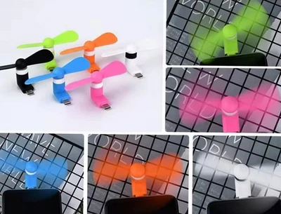MARKENLOS Handy Ventilator Lüfter USB C leiser Minilüfter für Handy verschiedene Farben
