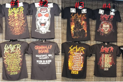 Slayer Shirt Reign In Blood Tour 2026 Concert Merch Reprint