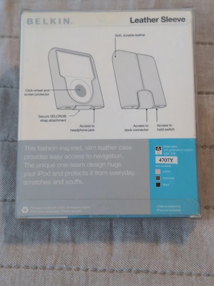 Funda de cuero negra Belkin® para iPod® nano 3G F8Z204-NEGRO Foto 3 de 3