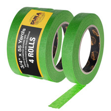 Green Automotive Masking Tape 3/4 Inch 0.7 Inch X 55 Yards , 4 Rolls - Premium