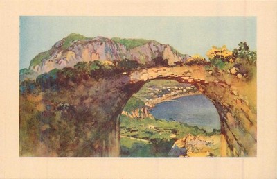 AK - Capri - Italien - Arco Naturale Felsentor - Blick Monte Tiberio - Kunstkart