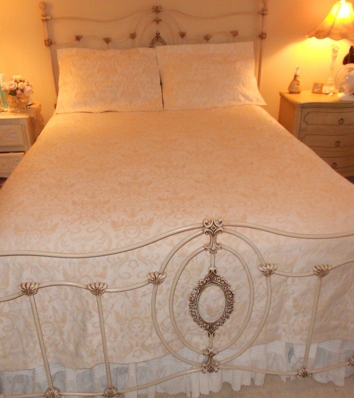 ****EXQUISITE BROCADE BEDSPREAD/COVERLET QUEEN & PAIR SHAMS PORTUGAL 90 X 96"
