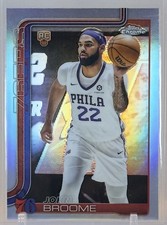 John Broome 2025-26 Topps Chrome #285 Rookie Card (RC) Refractor 76ers NBA