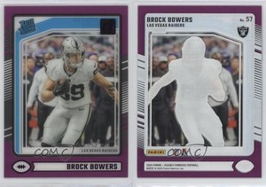 2024 Panini Clearly Donruss Rated Rookie Purple /75 Brock Bowers #57 Rookie RC