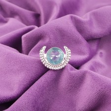 Sky Blue Topaz Stone 925 Sterling Silver Band Anniversary New Ring Size All Size