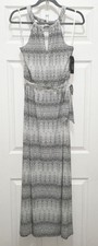 GUESS LA Black White Halter Animal Print Casual Maxi Dress NEW Womens Sz 2