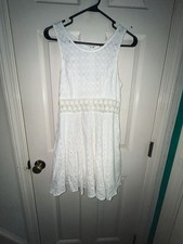 Free People White Lace Sleeveless Fit and Flare Dress Size 4