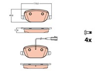 New Brake Pad Set, disc brake for ALFA ROMEO:4C,4C SPIDER 77366753