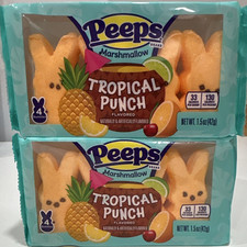 Limited Edition Peeps Tropical Punch Marshmallow Bunnies, 2pks Of 4ct 10/2026