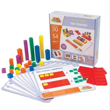 Junior Learning: Mathcubes - Ten Frames - 30 Activity Set, Build & Learn, Blo...