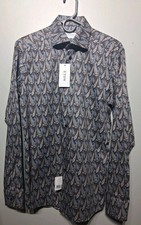 ETON Men's Paisley Print Twill Luxury Dress Shirt Slim Fit 38/15 NWT