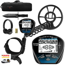 Metalldetektor Profi Set mit Pinpoint Modus Wasserdicht 9,8 Zoll Spule