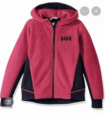 NWT Helly Hansen HH Jacket Pink/Blk Hooded Full Zip. Youth 16/ Woman s Large