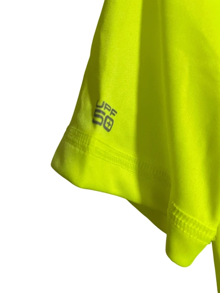 Camisa de natación Under Armour niños amarillo neón UPF 50 100 % poliéster manga corta talla 5 Foto 3 de 4