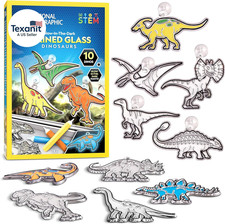 National Geographic Kids Stained Glass Kit - Glow in the Dark Dinosaur Toys, Kid