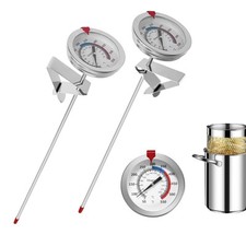 Candy Thermometer 2 Pack with 12" Probe Pot Clip,Oil Thermometer for Fring...