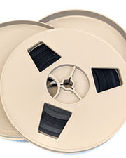 Vintage HandiSplice 7" Plastic 8mm Film Canister  Take up Reel w/ Film Spain