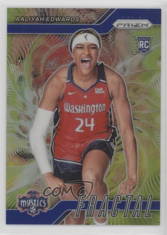 2024 Panini Prizm WNBA Fractal Blue Prizm 39/49 Aaliyah Edwards #3 1c3k
