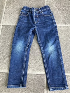 Next Kids Jeans Blue Age 2/3 Yrs Adjustable Waistband Popper Fastening Good Con