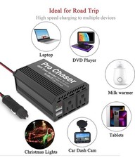400W Power Inverters for Vehicles DC 12v to 110v AC Car Converter w/ USB-C