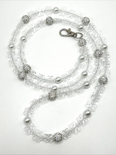 Christmas/Winter Theme: Snowflakes/Rhinestones/Pearl 36" Beaded ID Badge Lanyard