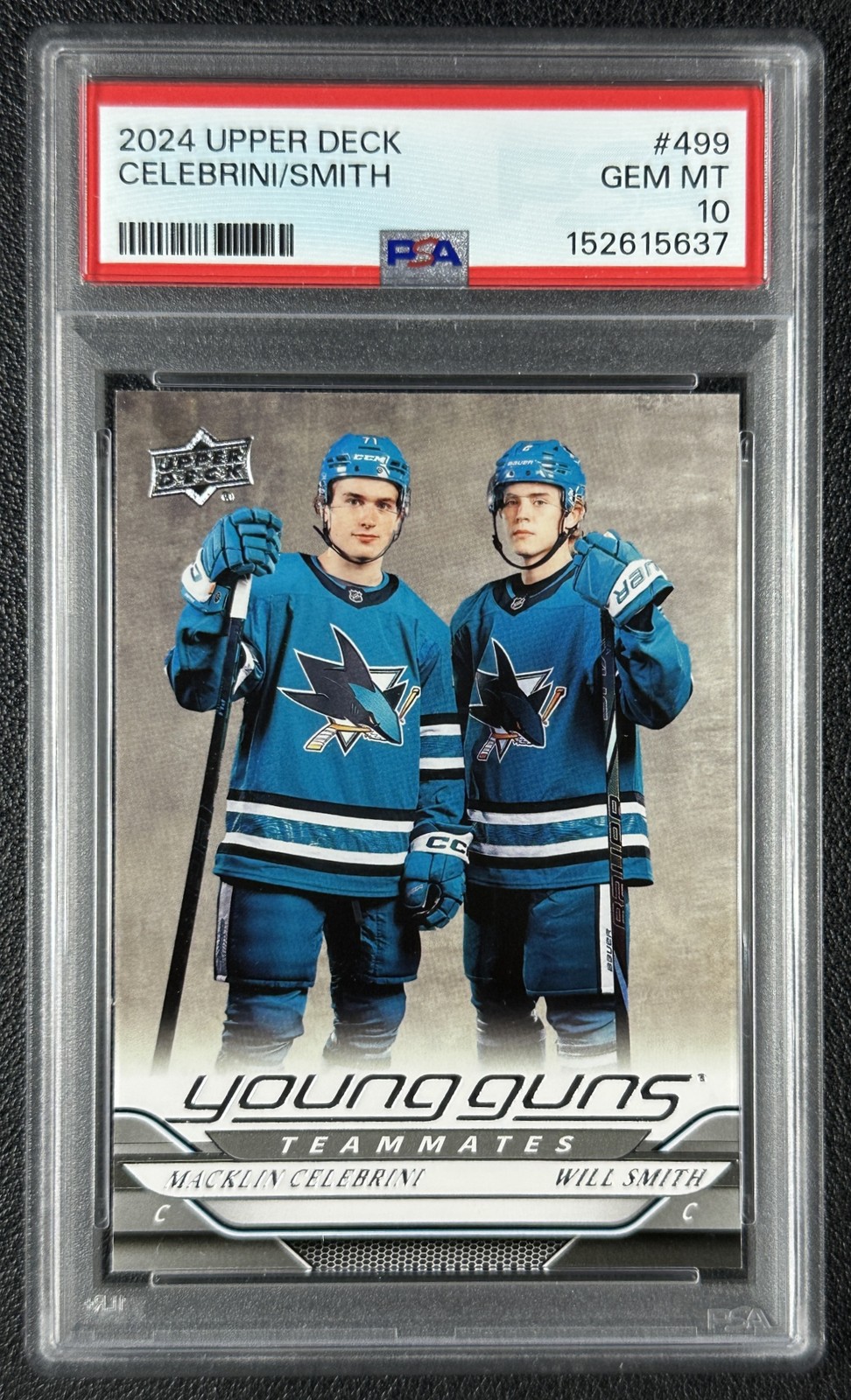 MACKLIN CELEBRINI WILL SMITH PSA 10 2024 UPPER DECK #499 TEAMMATES YOUNG GUNS RC