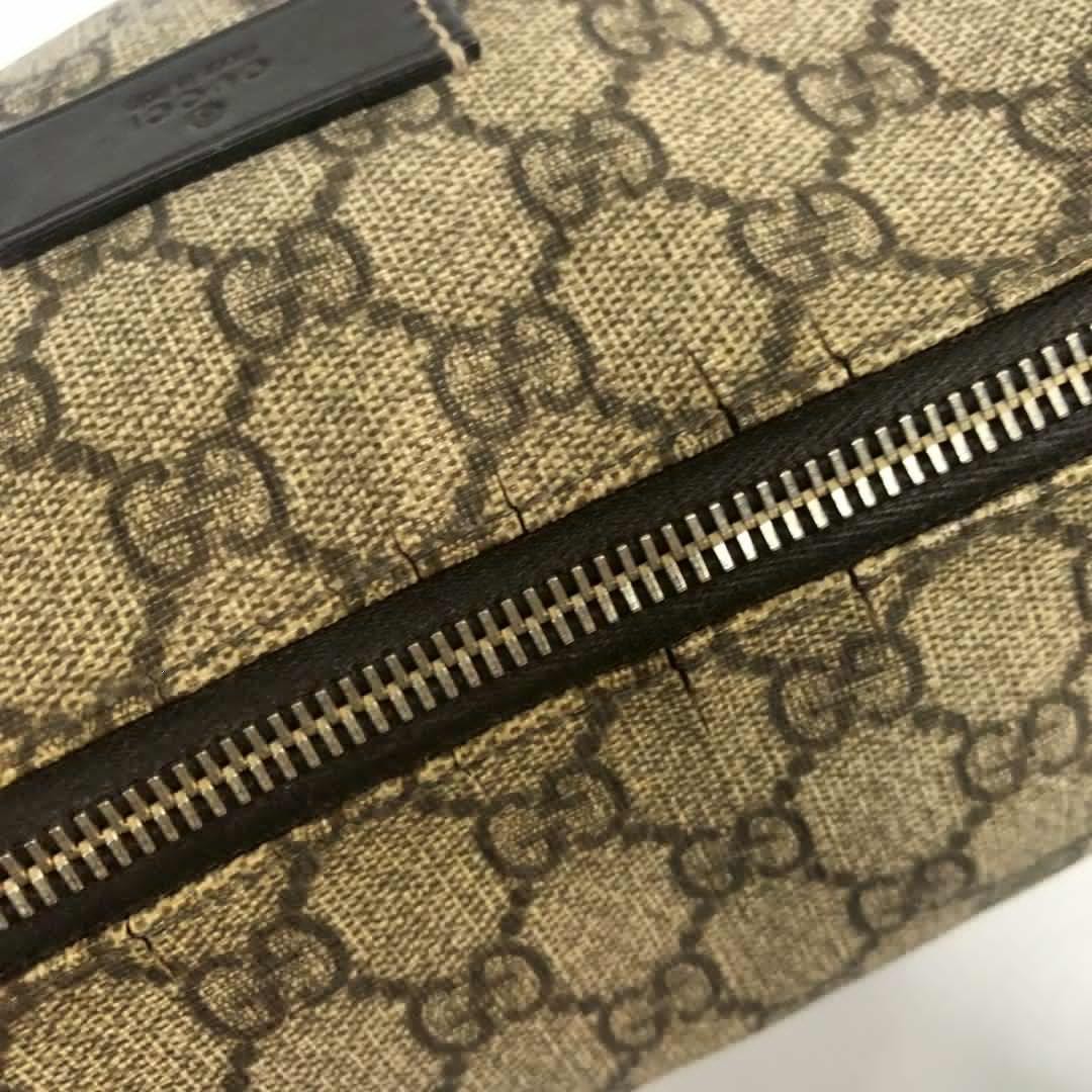 GUCCI GG Shoulder Bag Ziplock Leather PVC Brown Beige Gold Hardware From Japan thumbnail 24