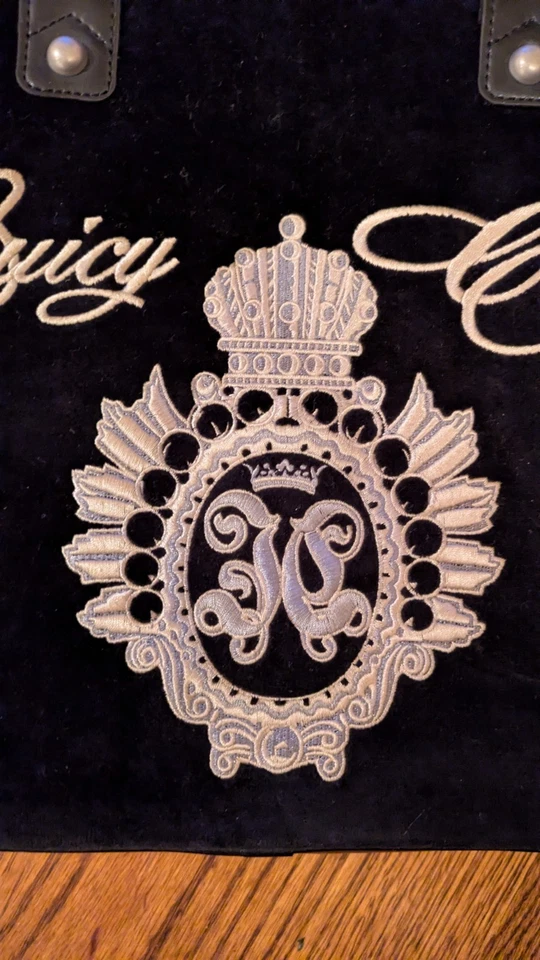 NWT Vintage Juicy Couture Crown Laptop Computer Bag Black Velour Velvet - Image 2 of 4