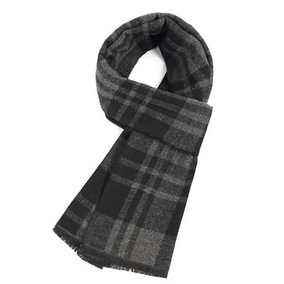 Mens Winter Scarf Cashmere Feel Warm Scarves Long Plaid Tassel Scarf for Men ...