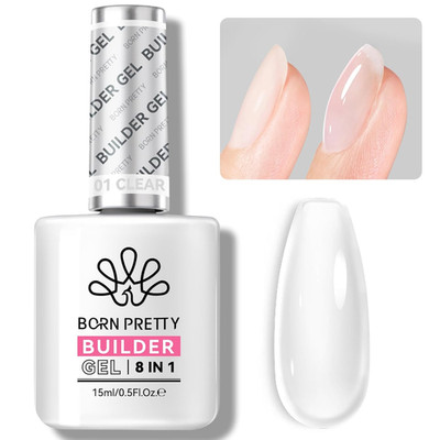 Builder Gel for Nails,8-In-1 Clear Builder Nail Gel for Nail Apex and Gel Extens