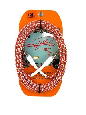 Henry Heller 10 Foot 1/4'' Jack, Pro Instrument Cable - Orange and White Tweed