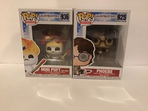 NRFB Funko Pop! Ghostbusters Afterlife Phoebe and Mini Puft (On Fire) Lot