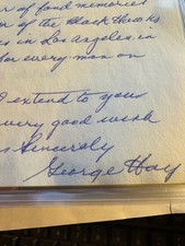 William George Hay Red Wings Blackhawks signed autographed Hockey Letter Card