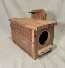Solid Cedar Backyard Squirrel House Nesting Box - Wooden Wildlife Box- Large