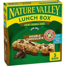 Nature Valley Lunch Box Chewy Granola Bars, Double Chocolate, Peanut Free, 5 Bar