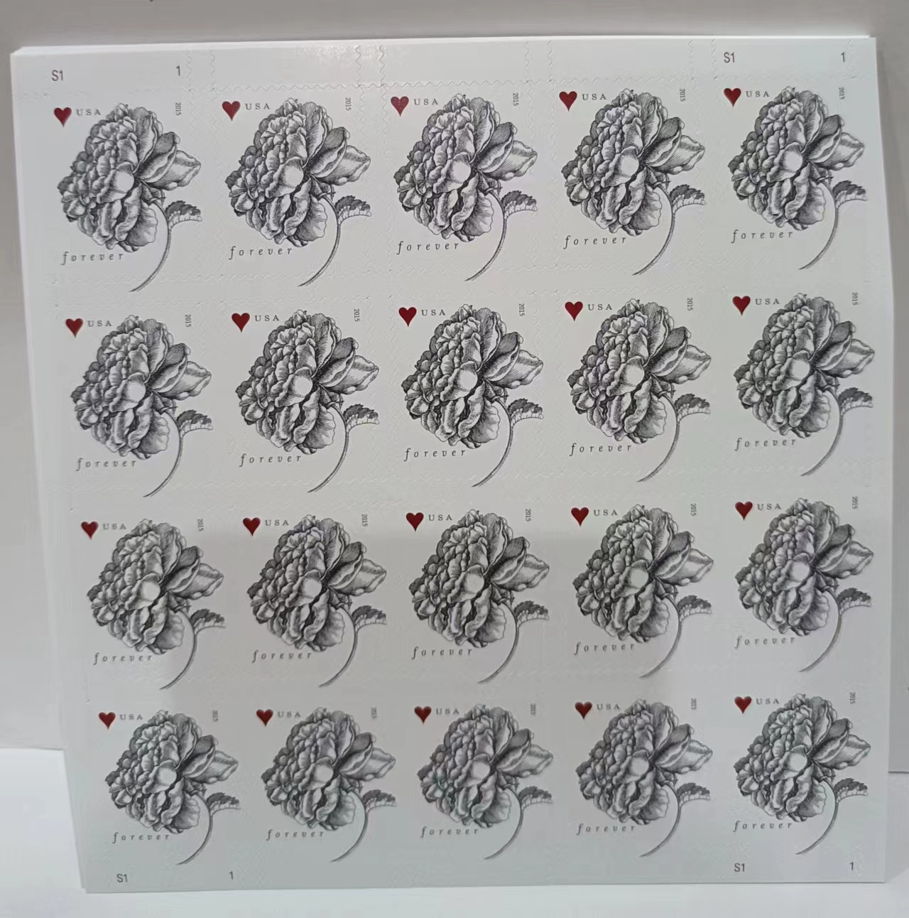 WEDDING VINTAGE ROSE Sheet of  100 Forever Stamps MNH #4959 INVITATIONS 2015