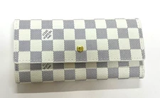 LOUIS VUITTON LV Portefeuille Sarah Long Wallet Damier Azur White 8BJ0221