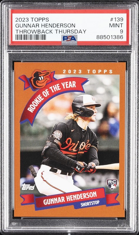 2023 TOPPS THROWBACK THURSDAY #139 GUNNAR HENDERSON ROOKIE RC PSA 9