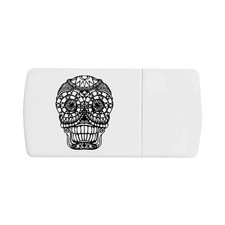 Pillendose "Tag der Toten Sugar Skull" mit Tablettenteiler (PI00035967)