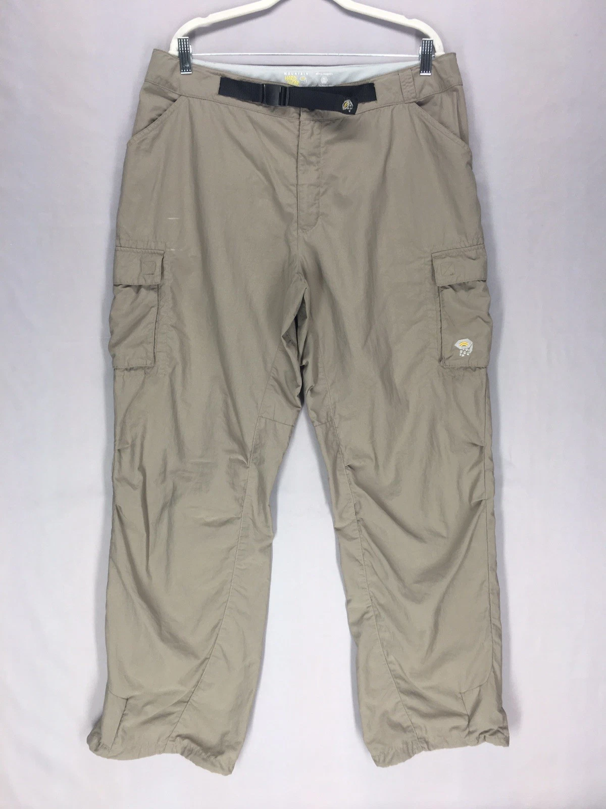 Mountain Hardwear Hiking Pants Mens XL Khaki Belted Outdoor Climbing Cargo 38x31