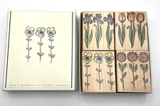 Hero Arts Woodblock Rubber Stamps LL630 Flower Prints Set of 4