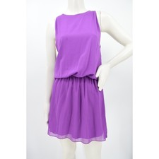 Alice + Olivia Rosie Godet Sleeveless Blouson Mini Dress Womens Small Purple