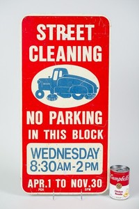 VINTAGE STREET SIGN - "STREET CLEANING"  - PITTSBURGH, PA.  - GREAT GRAPHICS