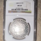 1885 Morgan Dollar Carson City NGC MS64 $1 Silver Business Strike