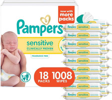 Sensitive Baby Wipes, Water Based, Hypoallergenic and Unscented