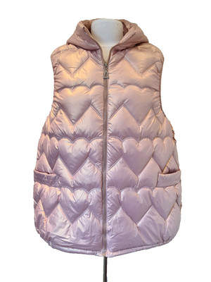 Damen Bodywarmer Weste Sommerweste UK 12-14 rosa gesteppt wattiert Kapuze
