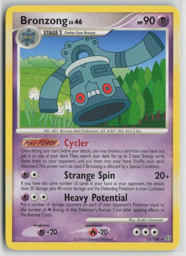 Bronzong 13/100 Rare Stormfront Pokemon Moderately Played